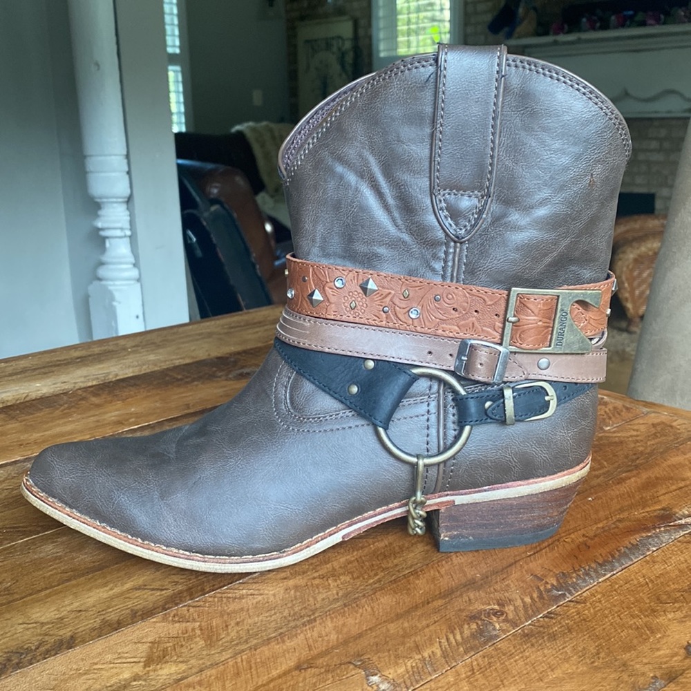 DURANGO WOMEN'S 8" CRUSH DARK BROWN ANKLE COWBOY BOOT WESTERN 11